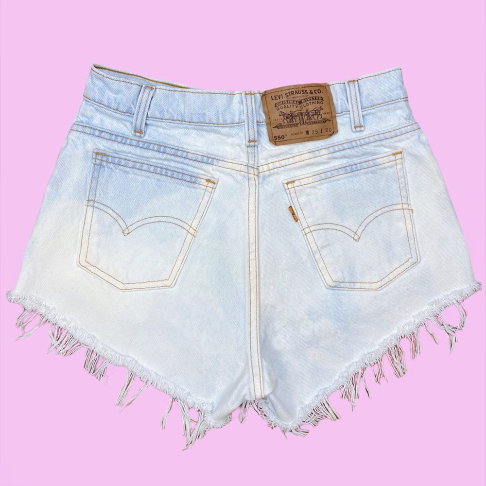 Reworked Bleached Vintage Levis Distressed Shorts